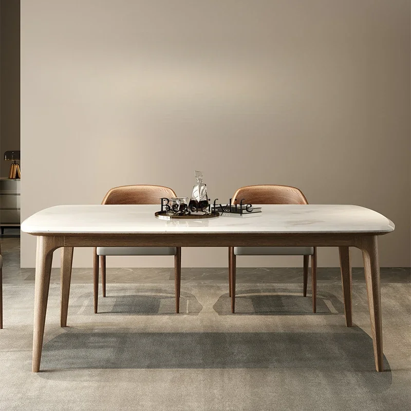

FG44Imported pure natural luxury stone dining table new high-end Italian minimalist rectangle