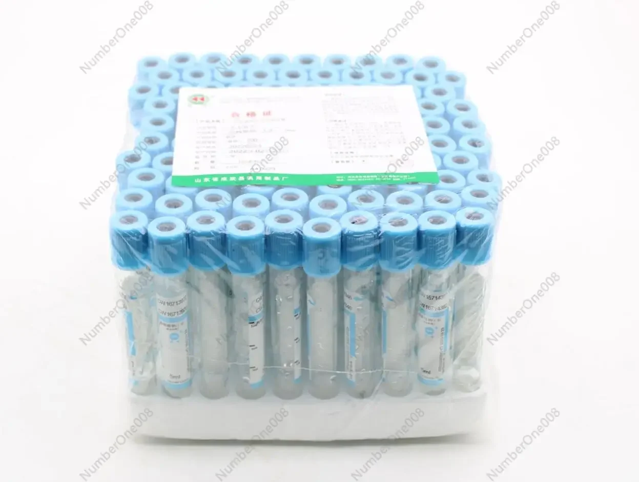 100pcs Disposable Sodium Citrate PRP Tubes - Sterile Vacuum Blue Cap Leak-Proof Secure Seal for Fluid Sample Collection