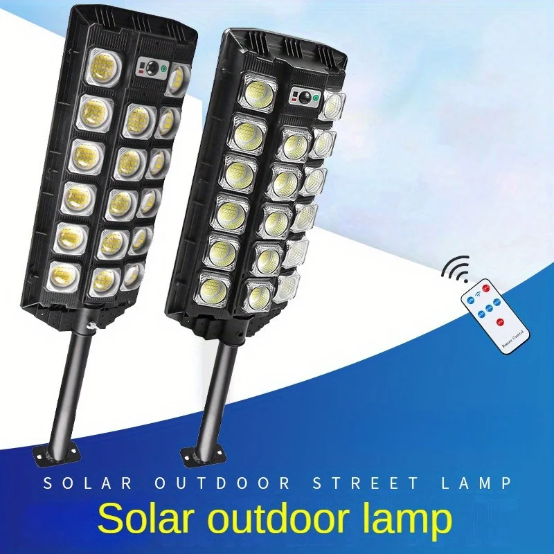 New Solar Outdoor Three-Row Household Lighting Human Body Induction Lamp, Integrated Street Lamp for Roads and Courtyards
