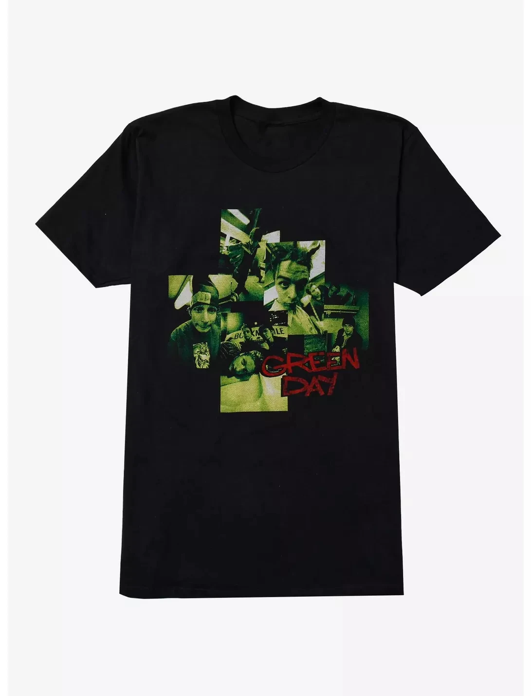 Green Day Green Photo Collage Printed Pure Cotton T-Shirt High-quality and Fashionable Streetwear for Both Men and Women