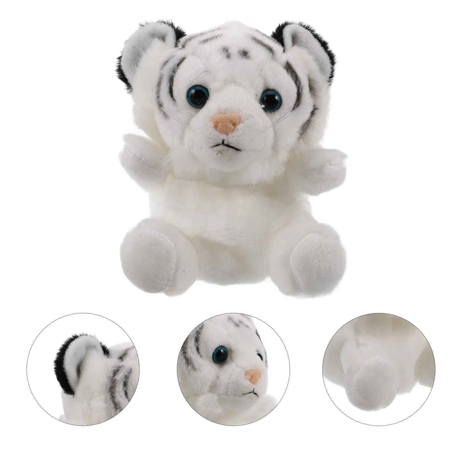 Cute Tiger Coin Purse Keychain Fluffy Animal Dolls Pendant Small Stuffed Animal Kawaii Purse Soft Plush Animal Toy For Boys Girl