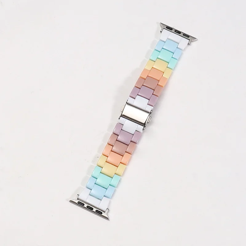 Candy Color Acrylic Watch Strap for Apple Watch Ultra 2 Band S10 46mm 42mm 45mm 40mm 41mm 44mm Strap for iWatch Series 9 8