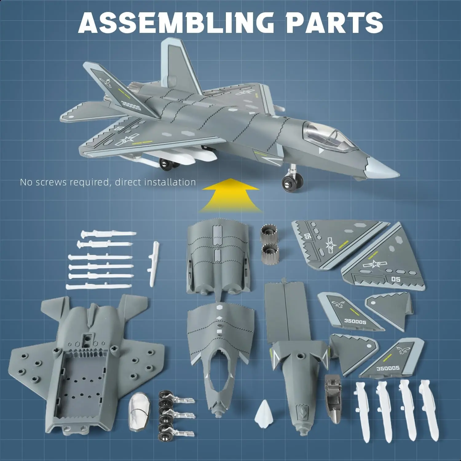 

1/72 Scale J-35 Military Aircraft Toy Quick Build Model China Air Force Fighter Building Plastic Model Kit for Adults and Kids