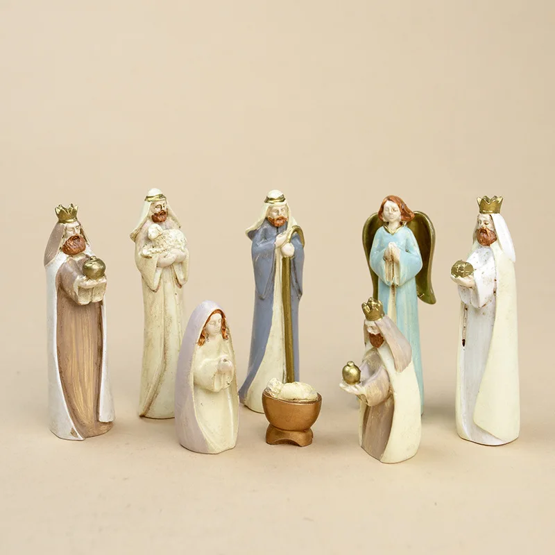 Nativity Set Holy Family Jesus Statue Religious Christmas Ornament Home Decoration Statues for Decoration