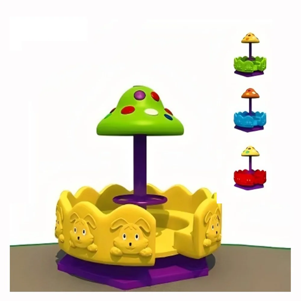 Kids Outdoor Cute Style Plastic Outdoor Playground Swivel Chair Merry Go Round
