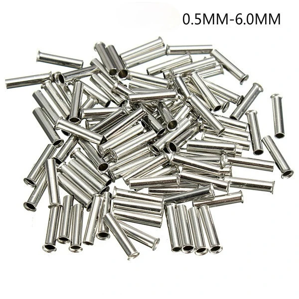 100Pcs Tin-coated Copper Material Uninsulated Terminal 0.5mm2-6.0mm2 Bootlace Ferrules Cord End Electrical Cable Crimp Connector