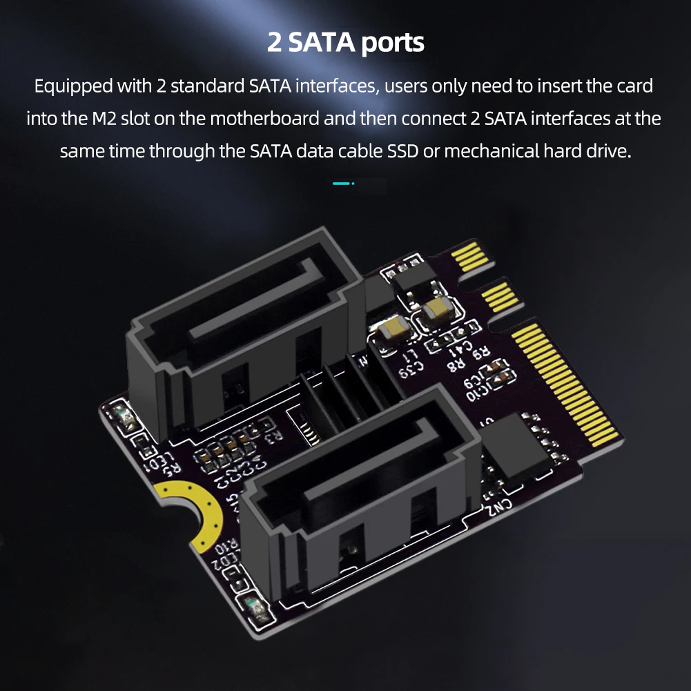 M2 To SATA3.0 Expansion Card KEY A + E WIFI M.2 To SATA Hard Disk Adapter JMB582 NO Driver Installation PCI-E3.0 Card Converter