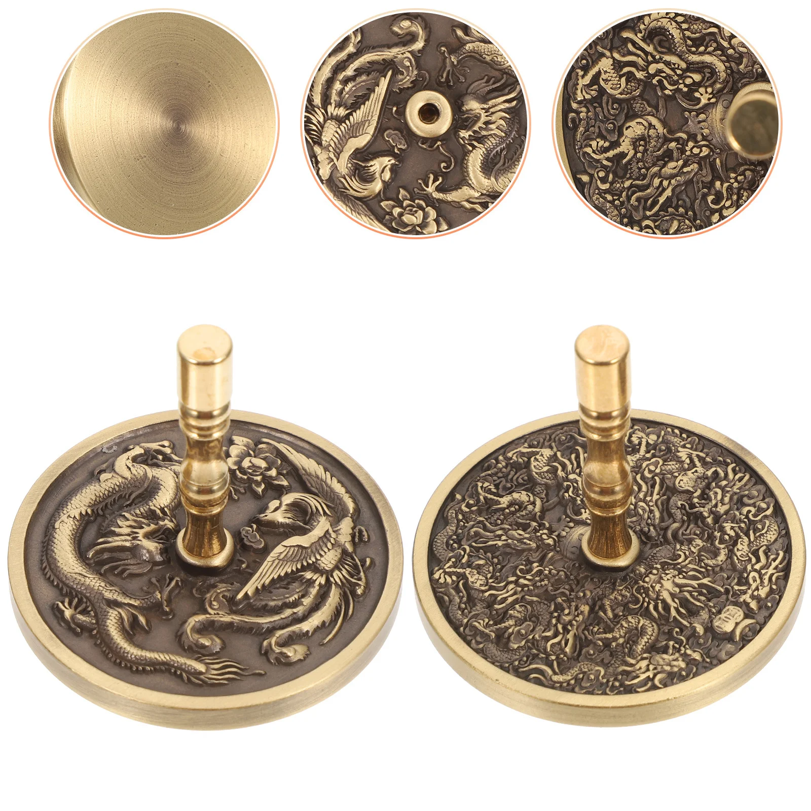 

2pcs Brass Incense Mold Press Tool Diy Incense Making Kit Reusable Copper Powder Presser Aromatherapy Meditation Gift Home