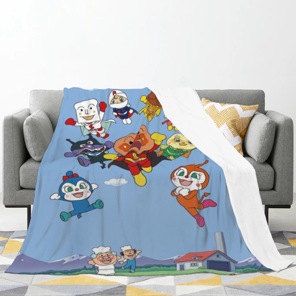 Cute Anpanman Cartoon confortevole Flanne coperta piumino flanella coperte morbide calde per la casa e la decorazione