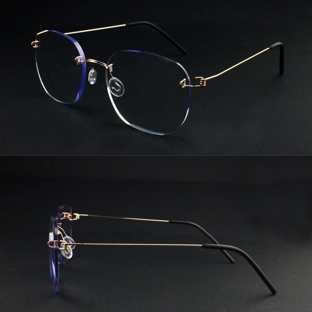 Blaulicht-Lesebrille für Damen und Herren, modische Business-Brille, randlos, Metall, extra groß, Silber + 1,5, 2, 2,5, 3, 3,5 – Detail 6