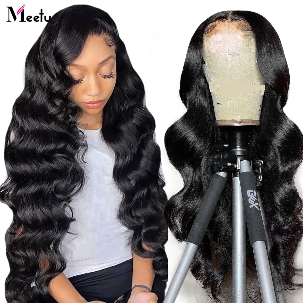 

Meetu 40 inch Human Hair Wig 250 Density Body Wave Lace Front WIg 5x5 HD Lace Closure Wig Transparent 4x4 Closure Wigs for Women