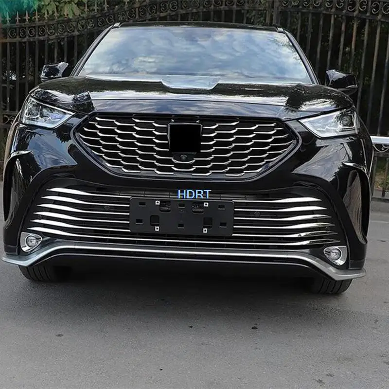 Front Fog Lamp Rear Trunk Grille Middle Mesh Strip Trim Tail Door Molding For Toyota Crown Kluger Highlander 2021 + Car Styling