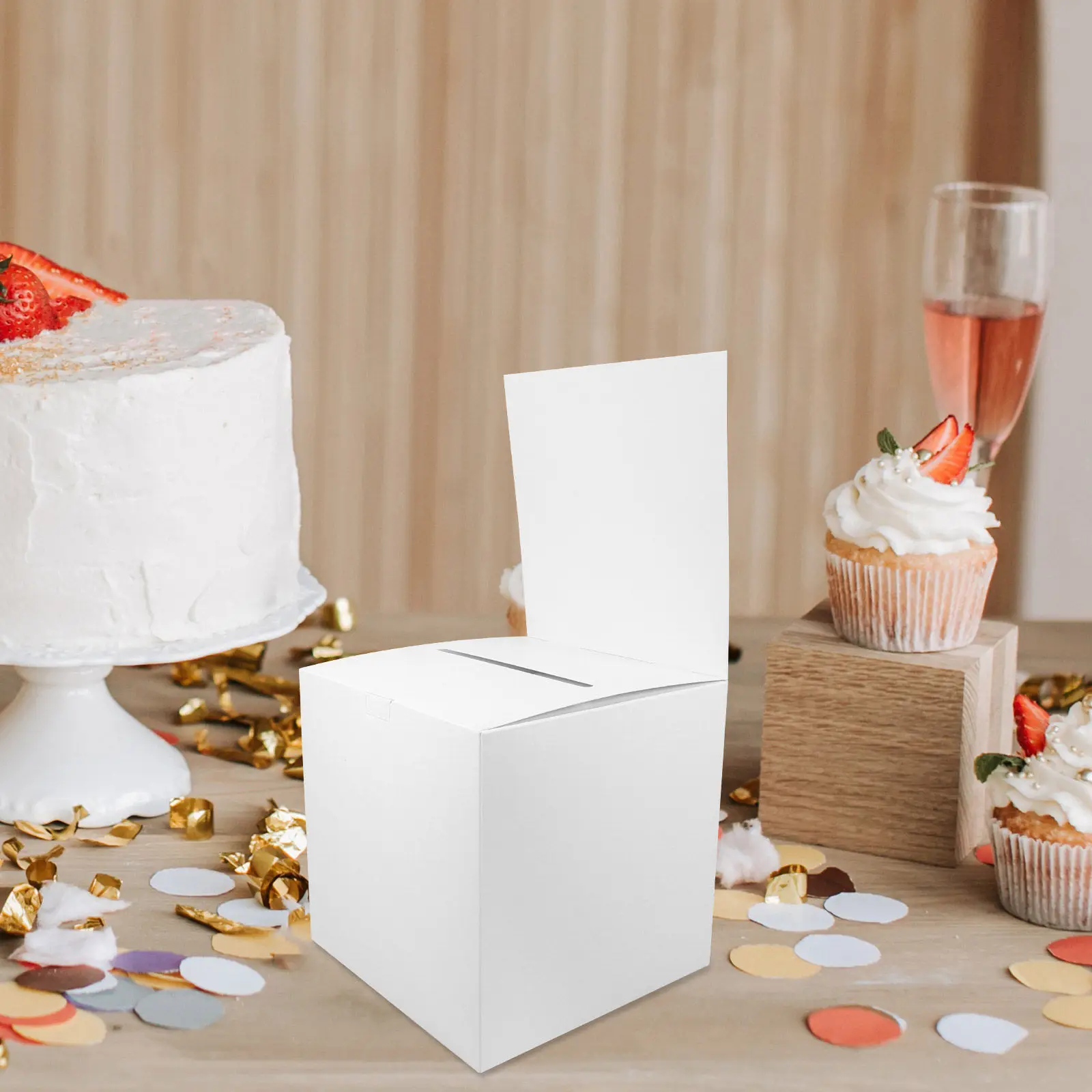 4Pcs Paper Raffle Box Voting Ballot Storage Case Multipurpose Ticket Donation Holder for Meeting Party Annual Event