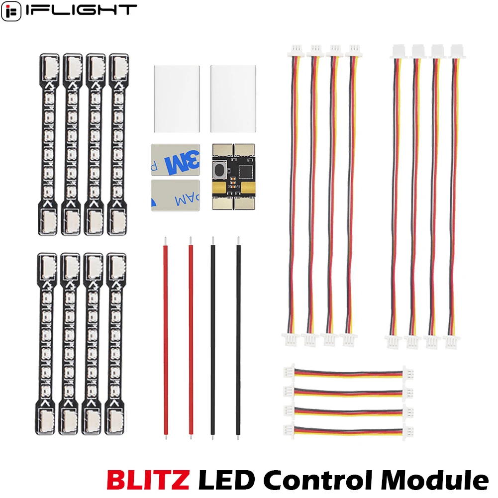 IFlight BLITZ LED Control Module + Tiny LED Strip Set 5V RGB 8 Colors for FPV Racing Drone