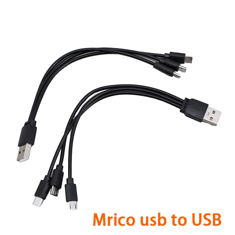 1/2Pcs 20cm USB to mrico usb Splitter Adapter Cable 3Port Multi-Charging USB  Splitter Cable for Charging R23