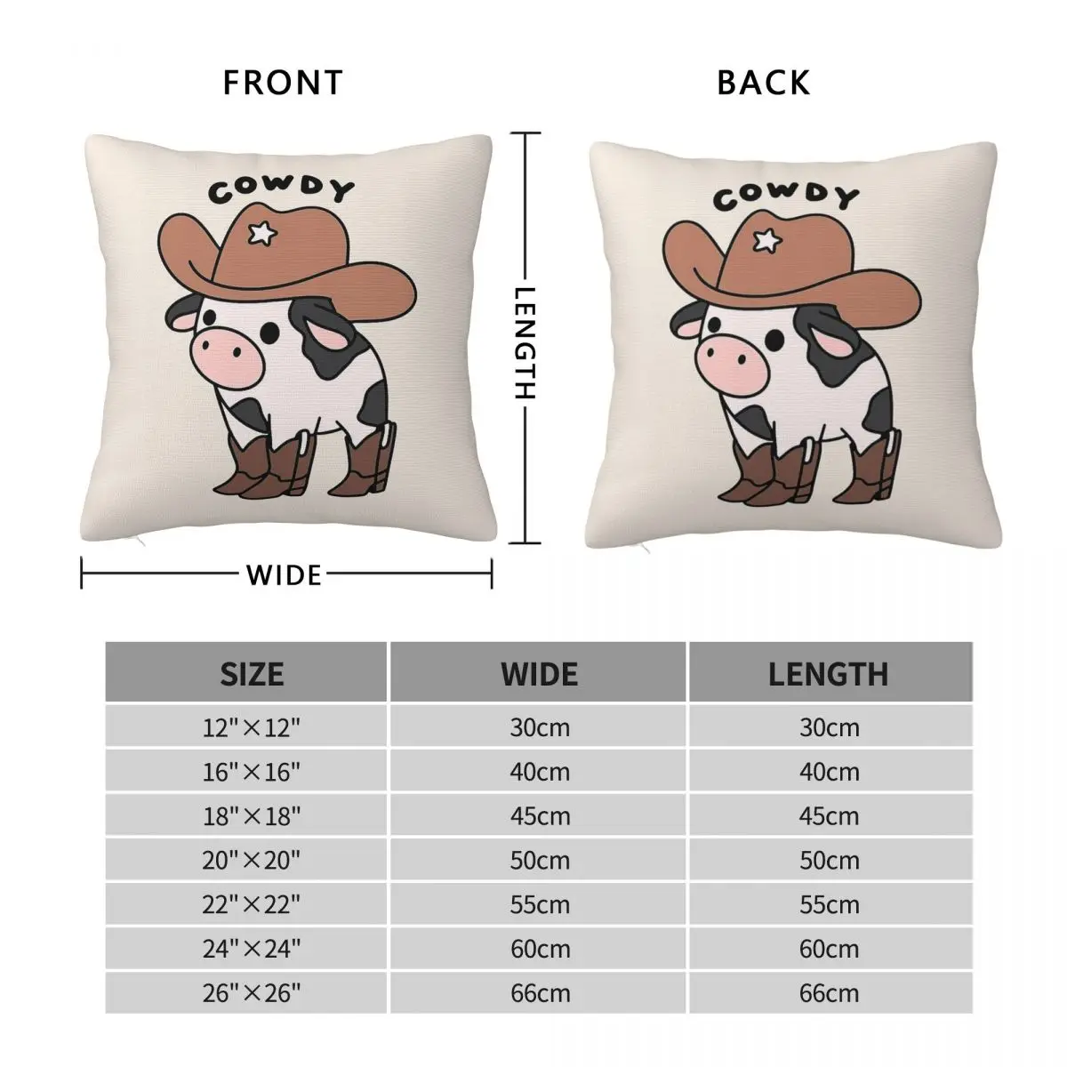 Cowdy Cowboy Square Pillowcase Polyester Linen Velvet Creative Zip Decorative Throw Pillow Case Sofa Seater Cushion Cover
