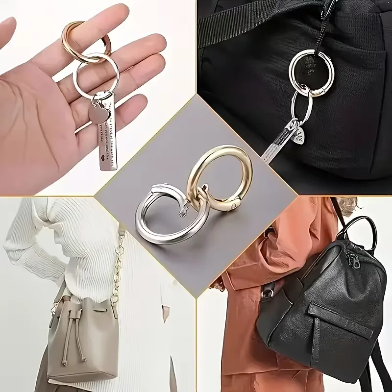 5/15 Stück Metall-Federschnappverschluss O-Ring Schnellverschluss-Haken Schlüsselanhänger Taschenclip Geldbörse Hundeleine DIY Bastelzubehör Geschenke – Detail 4
