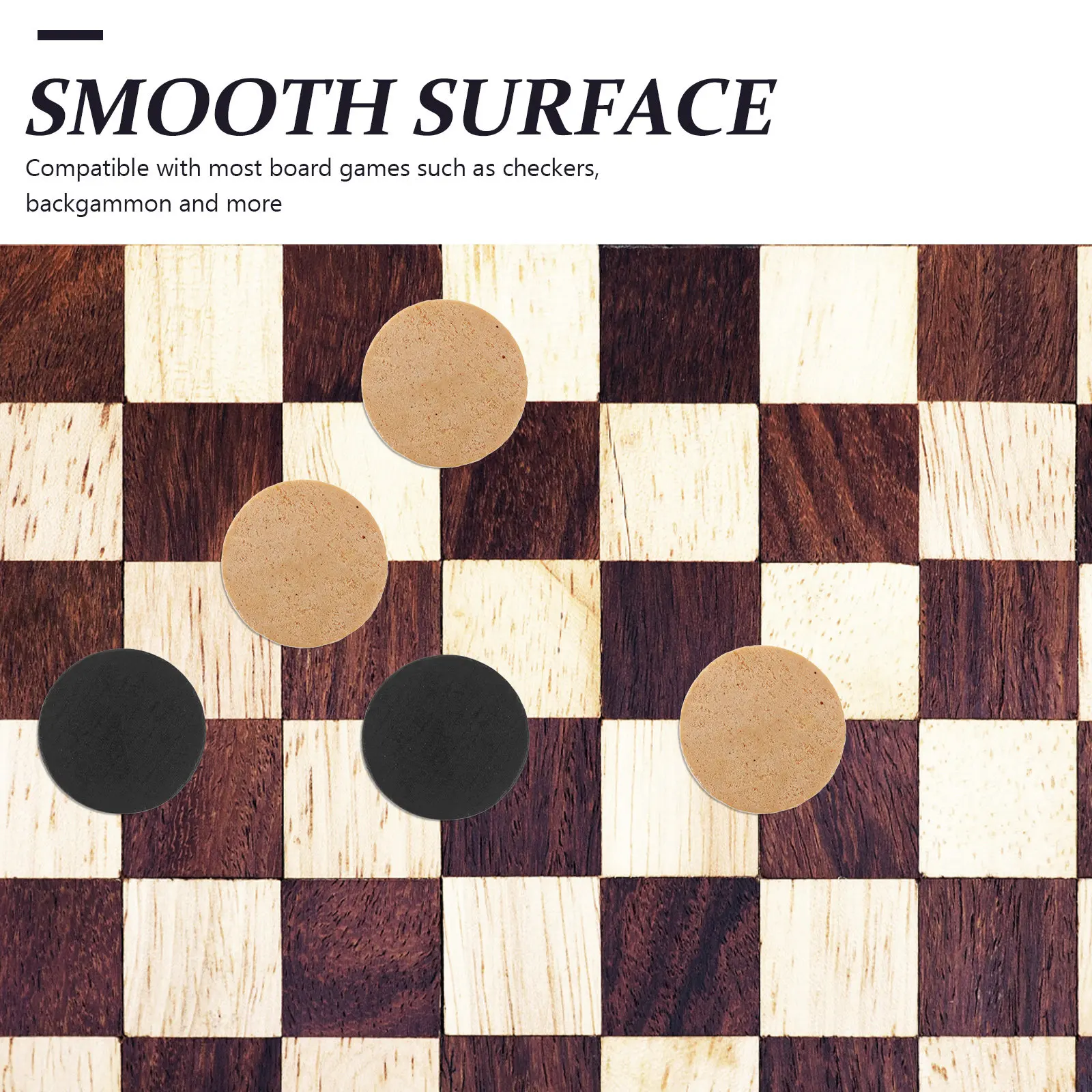 1Set Natural Wood Backgammon Pieces Round Checkers Chess Game Set Compatible with Most Board Games Gift Idea for Chess Lovers