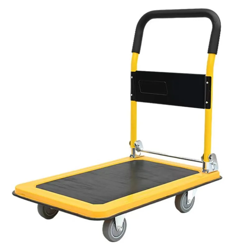 

Steel plate flatbed cart, trolley, silent trolley, trolley, truck, trailer, small folding small trailer.