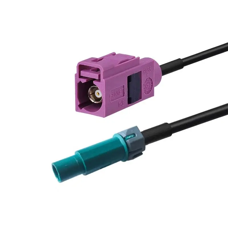Fakra Z Code Water Blue RF Connector Waterproof Extension Cable 50C For Automotive Radio Camera