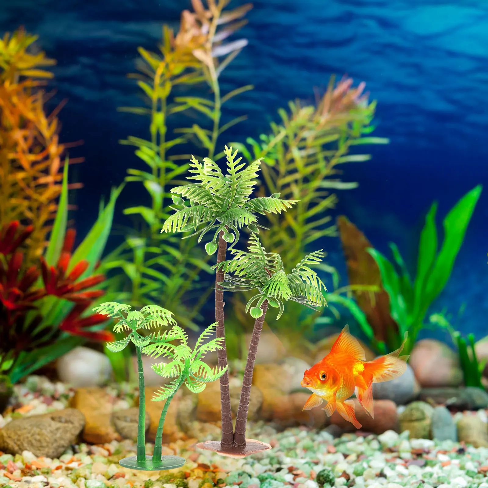 

12Pcs Simulation Coconuts Tree Decoration Birthday Cake Landscape Mini Artificial Plant Accessories Table Decor