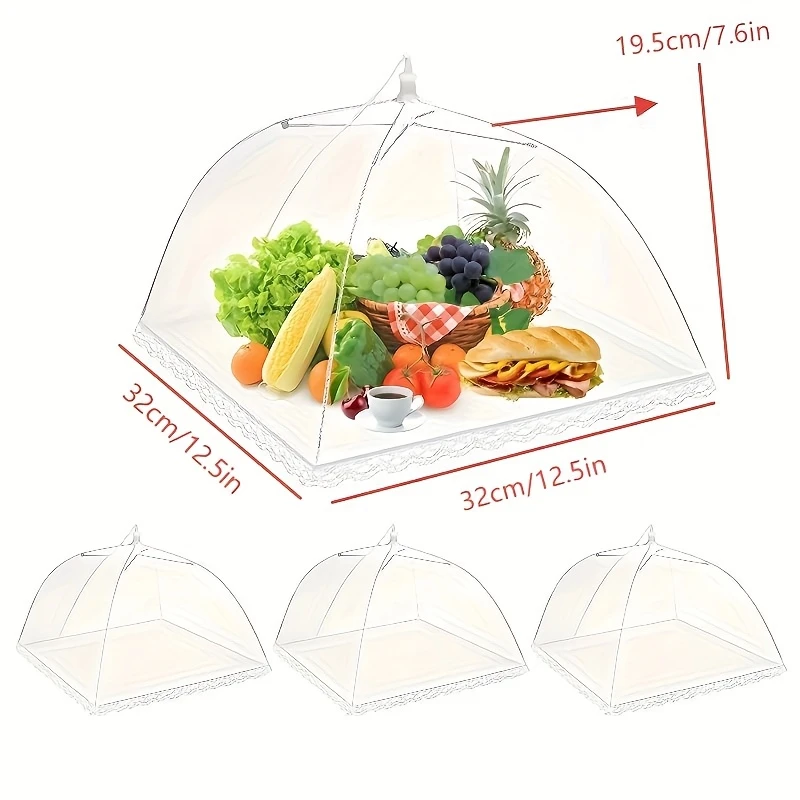 6pcs Set of Pop-Up Food Covers, Foldable Mesh Food Tents, Reusable And Washable Dust-Proof Protective Covers, Suitable for Outdoor Picnics, Camping, And Barbecues, Food Protection Nets, Ideal for Outdoor Picnics And Parties