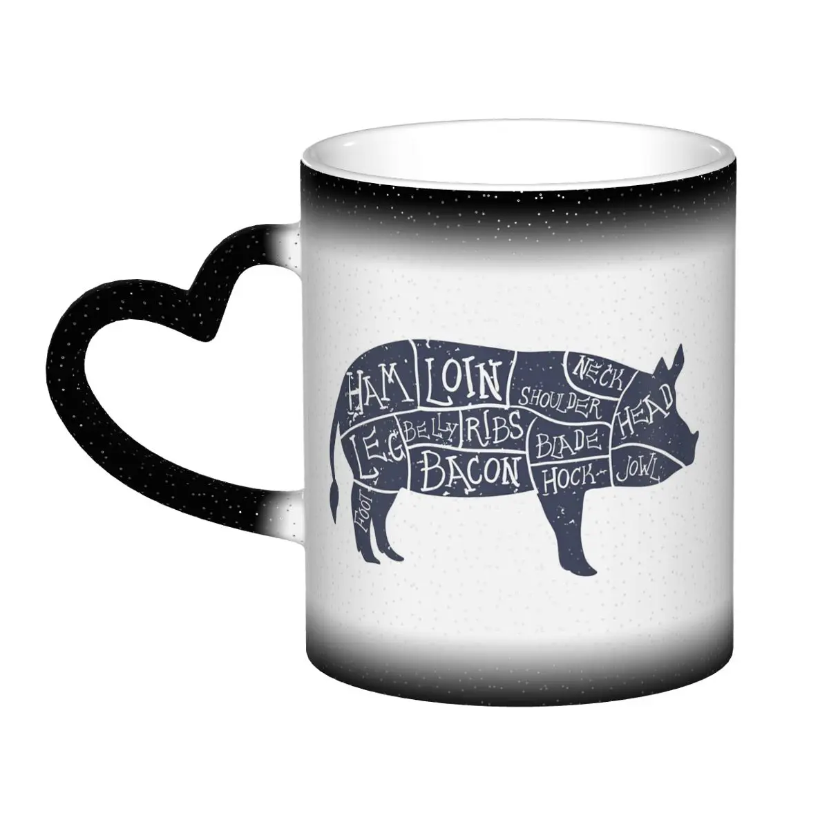Butcher With Meat Cuts Pork Diagram Mug Funny Ceramic Coffee Cups Tea Mugs Milk Cup Drinkware Gift for Friends