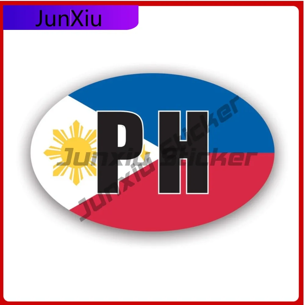 

Philippines Oval Sticker Weather Resistant Sun Resistant Cool For Car Window Laptop Truck Removable No Residue Decal Motorcycle