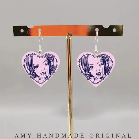 Anime NANA  Earring Acrylic Heart Oosaki Nana Drop Earrings for Women Accessorie Jewelry Customizable Friends Gift Fans