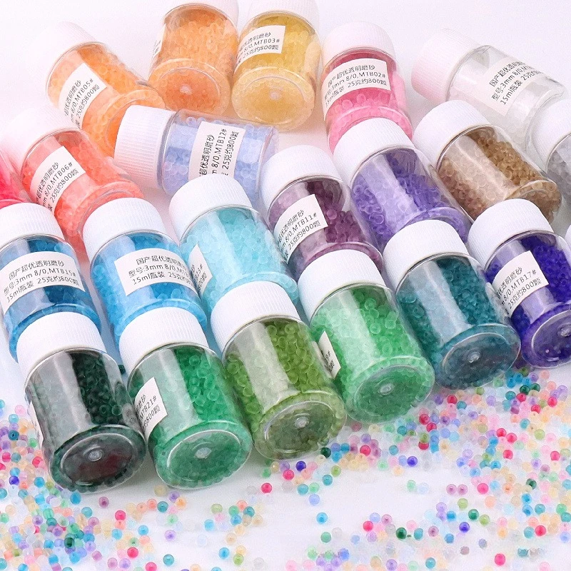 Bottled 3mm 8/0 Super Excellent Transparent Frosted Glass Rice Beads DIY Antique Beads Decorative Beads