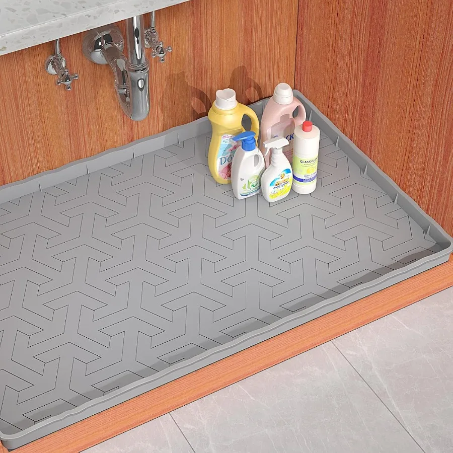 

2025 Pro Sevenblue Waterproof Under Sink Mat 34 x 22 Under Sink Liner and Protector for Bm of Kitchen Sink Bathroom Silicone Ba