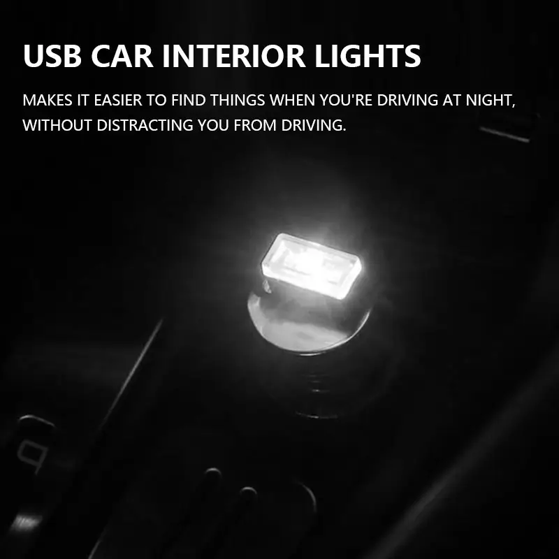 1/2/4PCS Mini USB LED Car Light Auto Interior Styling Atmosphere Decorative Lamps Emergency Lighting Portable Ambient Lights - 6