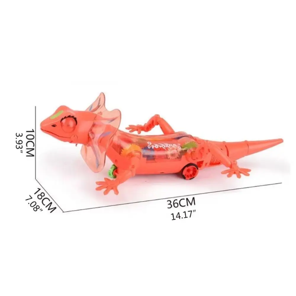 Modèle robotique électronique animaux lézard lézard Transparent lézard marche sons électroniques lumières Kawaii