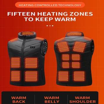21 Heated Vest Zones Electric Heated Jackets Men Women Sportswear Heated Coat Graphene Heat Coat USB Heating Jacket For Camping 2
