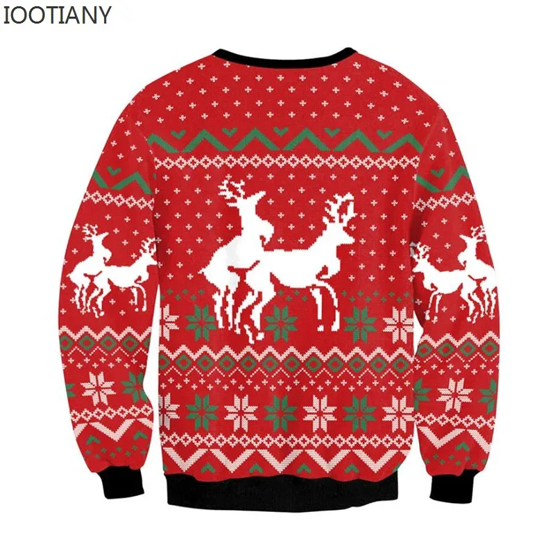 

Sky02 Men Women Ugly Hoodie Funny Humping Reindeer Climax Tacky Jumpers Tops Couple Holiday Party Xmas 88Ji
