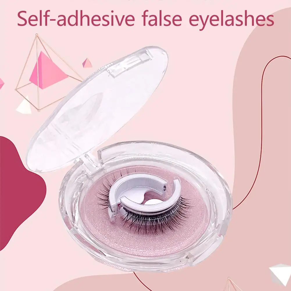 Wiederverwendbare selbstklebende falsche Wimpern, kleberfrei, natürliche falsche Vollverlängerungswimpern, flauschige Streifenwimpern D7M4