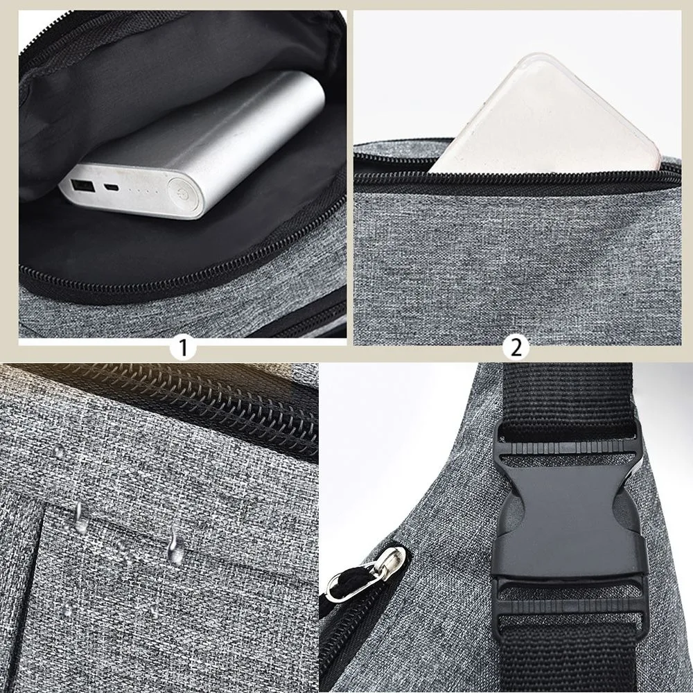 Fashion Canvas Waist Bag Waterproof Zipper Crossbody Bag Sports Bag Men Women