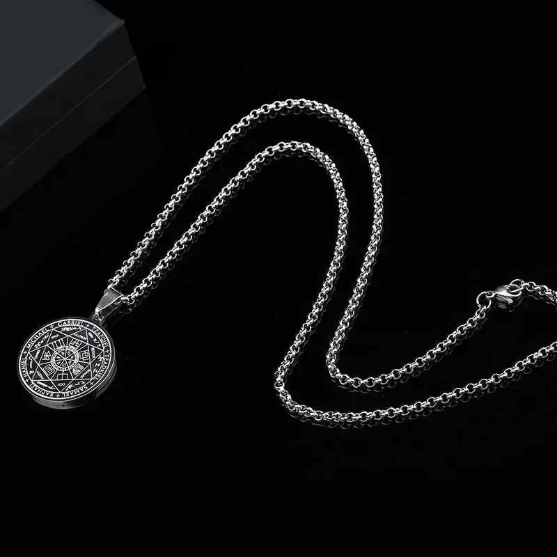 Stainless Steel 7 Archangels Amulet Necklaces Chains for Men Women Chain Jewelry Accessory