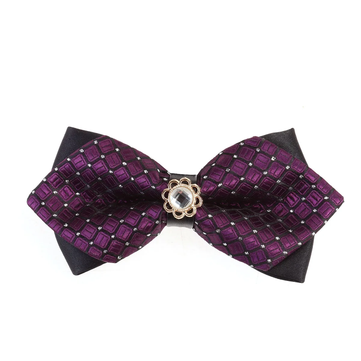 

Pre Tied H made Bow Tie Adjustable Pattern Bow Tie for Wedding Banquet Party Red Color H made Rhinestones Trendy