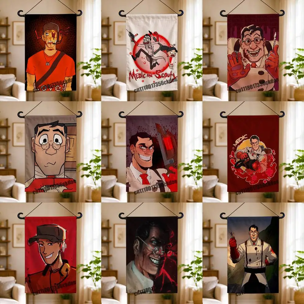 For Scout Medic Team Fortress TF2 Garden Flag Custom Outdoor Home Party Advertising Cloth Decoration Flags Wall Banner