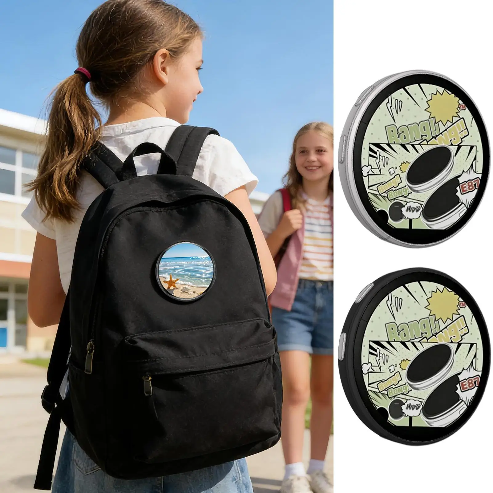 

Dynamic Electronic Badge Led Anime Merchandise Digital Display Badge Touch Control for Uploading Photos GIFs/Videos for Fans