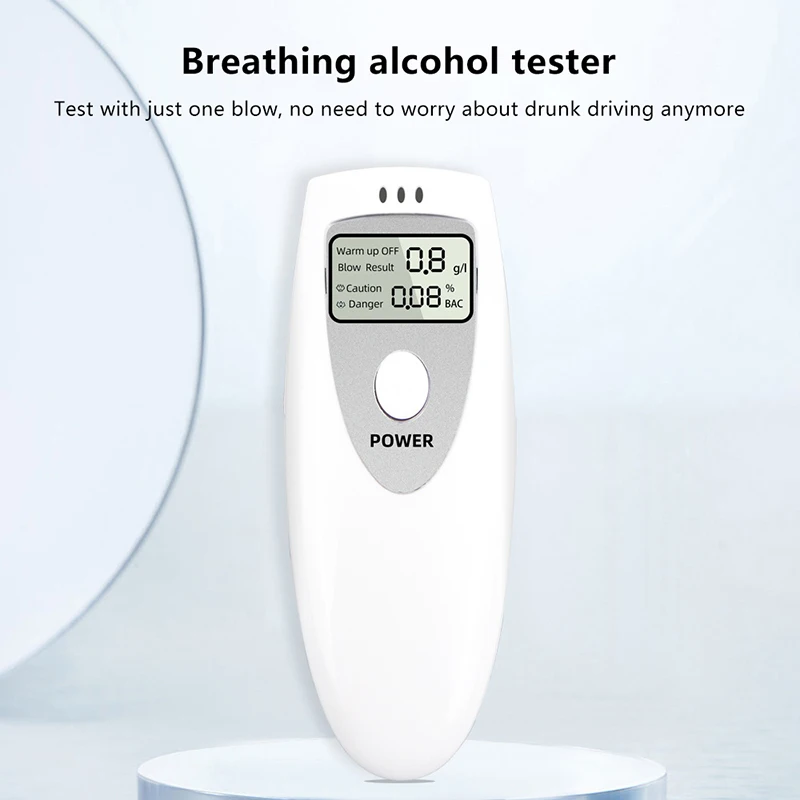 Efficient Alcohol Monitoring Portable Breathalyzer: Digital No-Contact Analyzer with LCD Screen.
