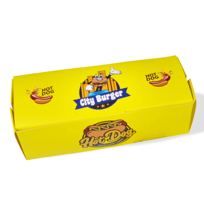 Art Paper Box, Hot Dog Box, produto personalizado, Eco-Friendly, logotipo personalizado impresso