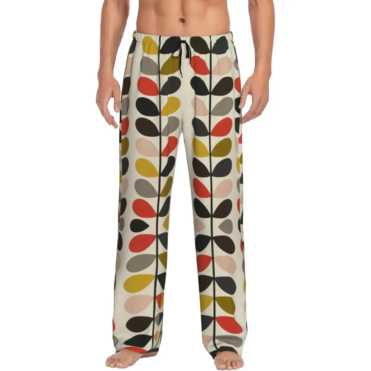 

Custom Orla Kiely Multi Stem Pajama Pants Sleepwear Elastic Waistband Flowers Floral Abstract Sleep Lounge Bottoms with Pockets