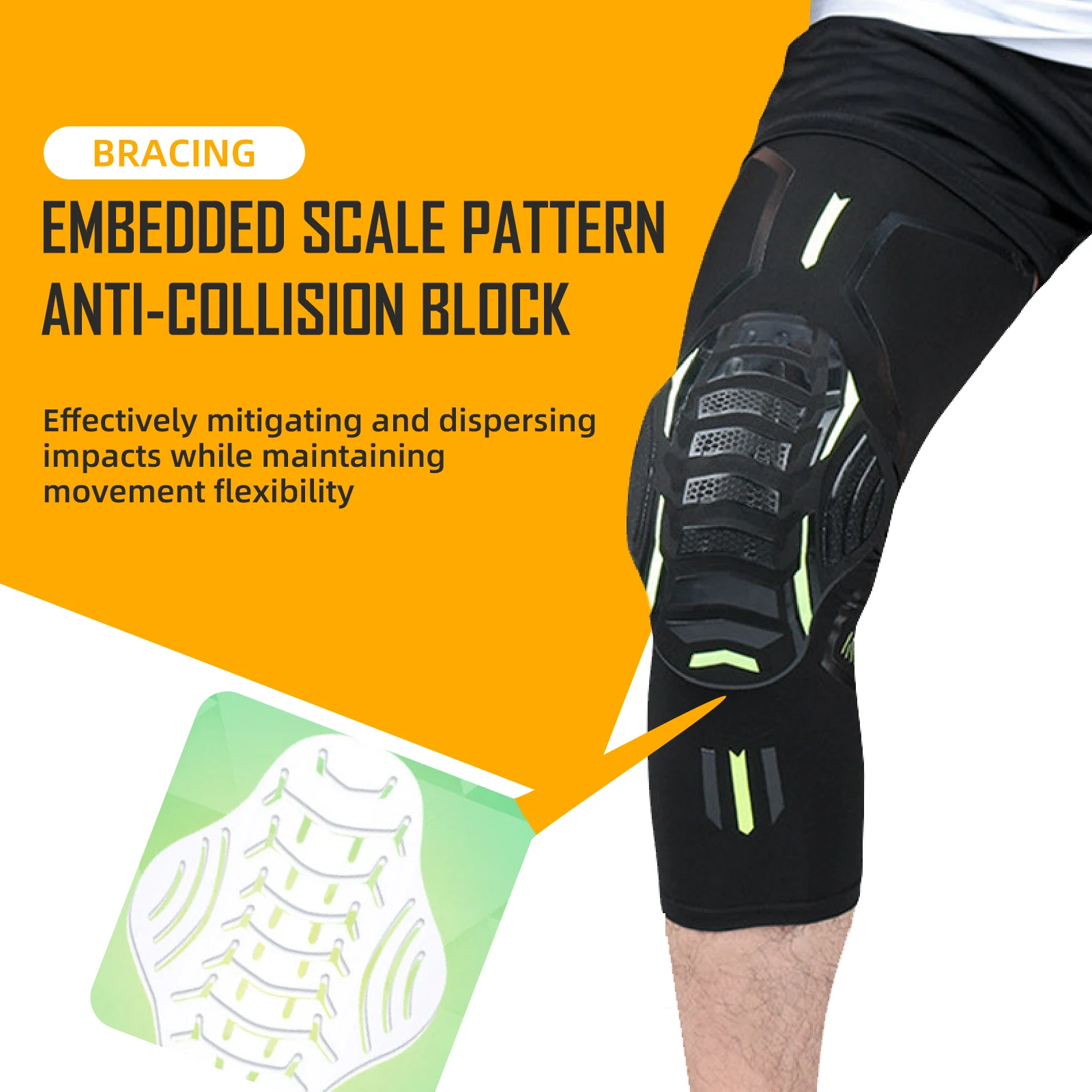 Sports knee pads, honeycomb anti-collision breathable sponge, cycling knee pads, anti-collision leg pads