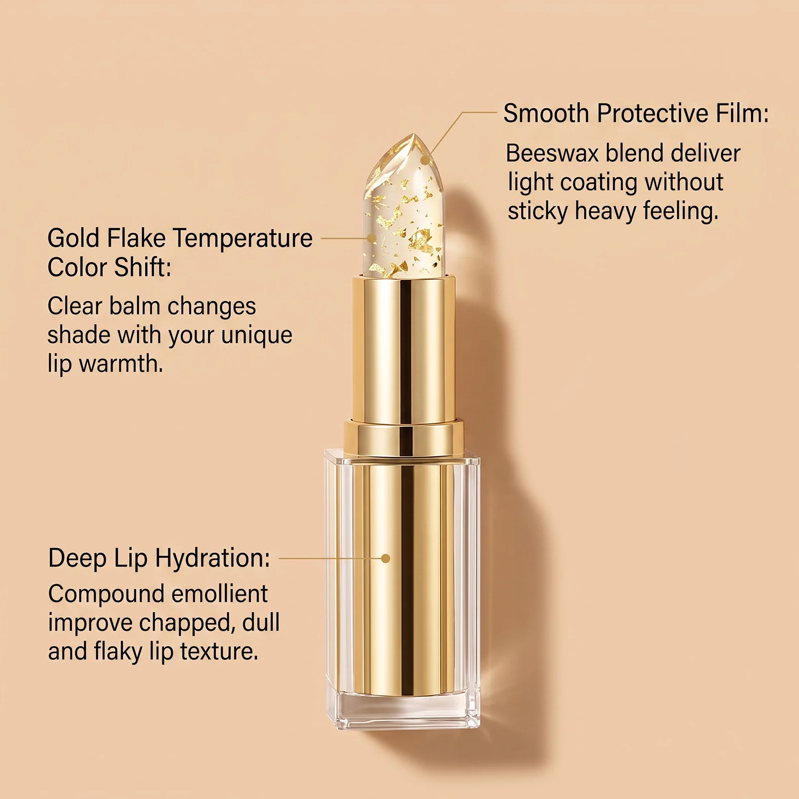 3.5g Color Changing Lipstick Daily Moisturizing Improve Skin Texture Smoothing Fade Fine Lines Plumping Non-stick Lip Care Balm