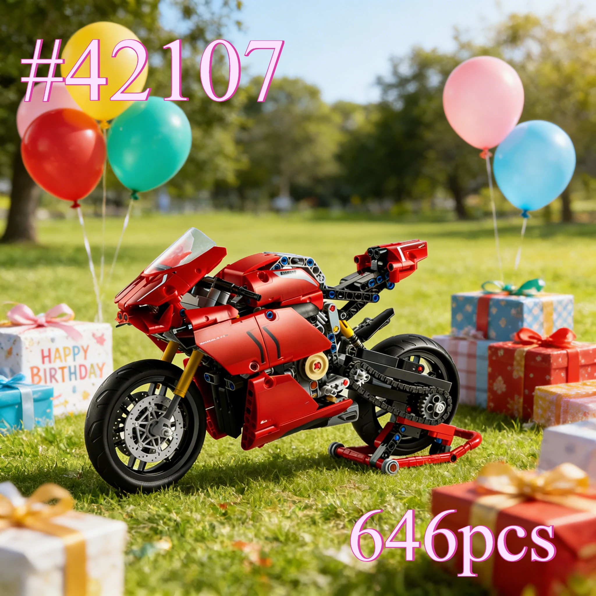 

Красный локомотив с регулируемой скоростью 42107, наборы строительных блоков, подходящие для подарков на день рождения, совместимые с деталями Lego, 646 шт.