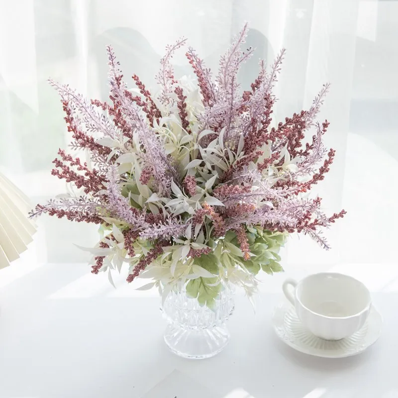 1/3 stücke Künstliche Pflanzen Lavendel Gypsophila Blumen Bouquet DIY Festival Kranz Hochzeit Hause Dekoration Fotografie Requisiten – Detail 5