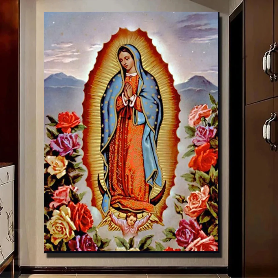 5D Diy Diamond Painting Cross Stitch Kits Diamond Embroidery Our Lady of Guadalupe Virgin home decor Mother nature god