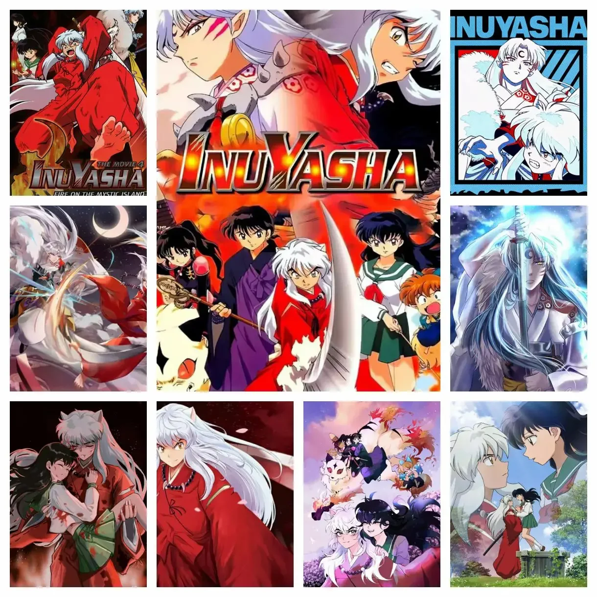 Inuyasha 5D DIY Diamond Painting Mosaic Sesshoumaru Japan Anime Diamond Embroidery Full Square Drill Cross Stitch Home Decor